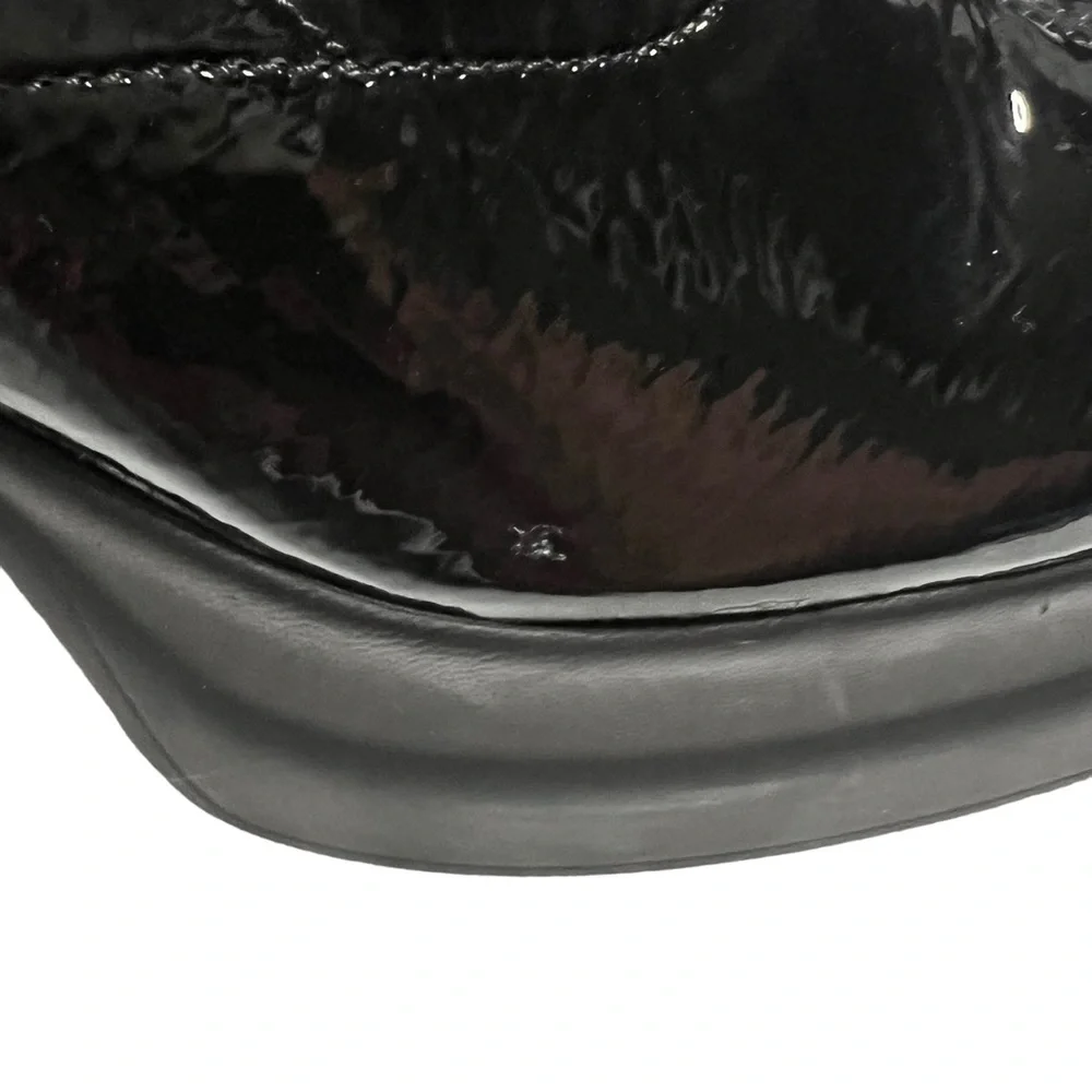 Free People Double Stack Black Patent Leather Platform Boots Size EU 39.5 NWOB - Picture 10 of 11